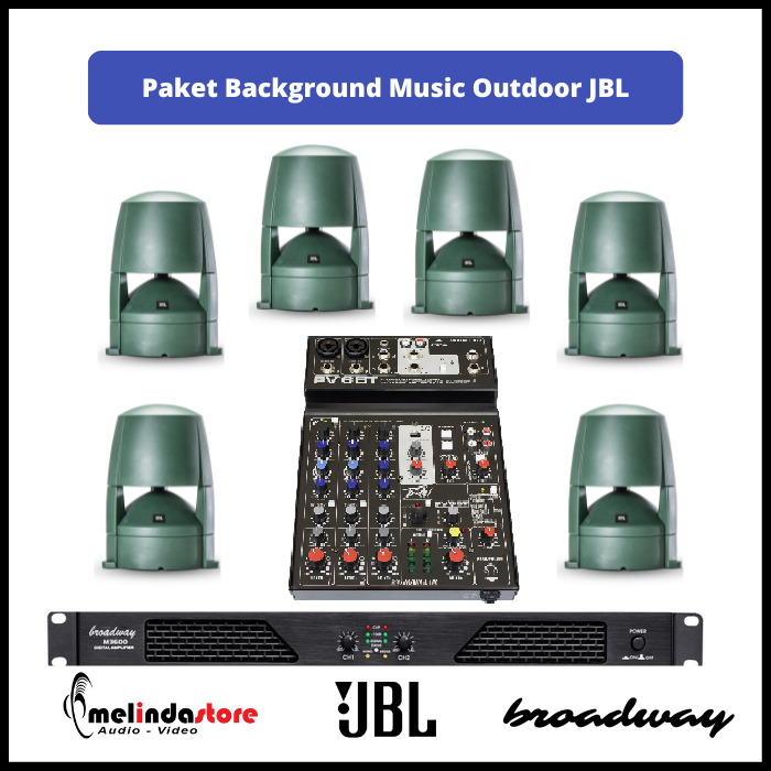 Paket Background Music Outdoor Speaker JBL - 6 Speaker 
